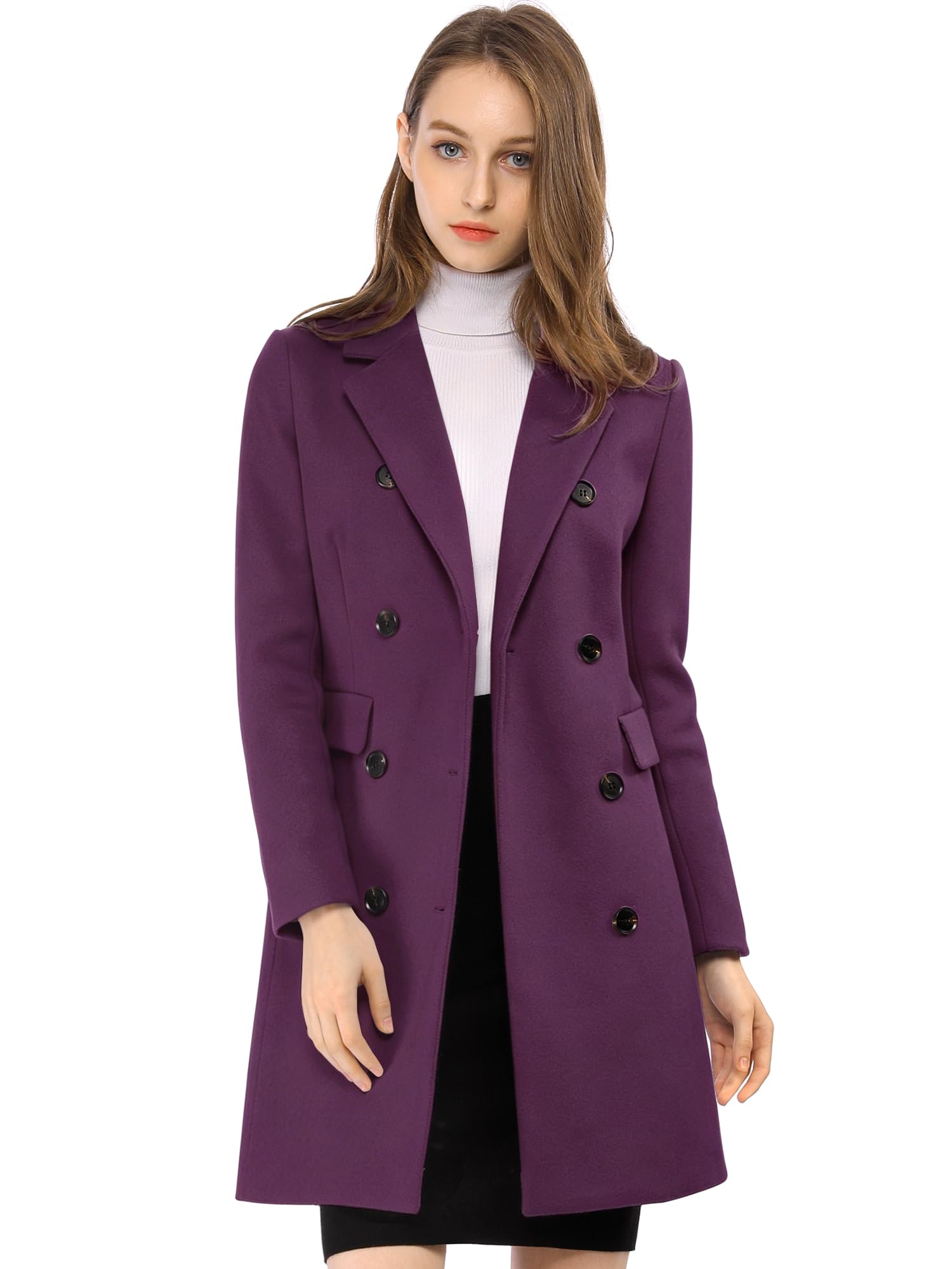 Allegra K Coat Basic Coat Women