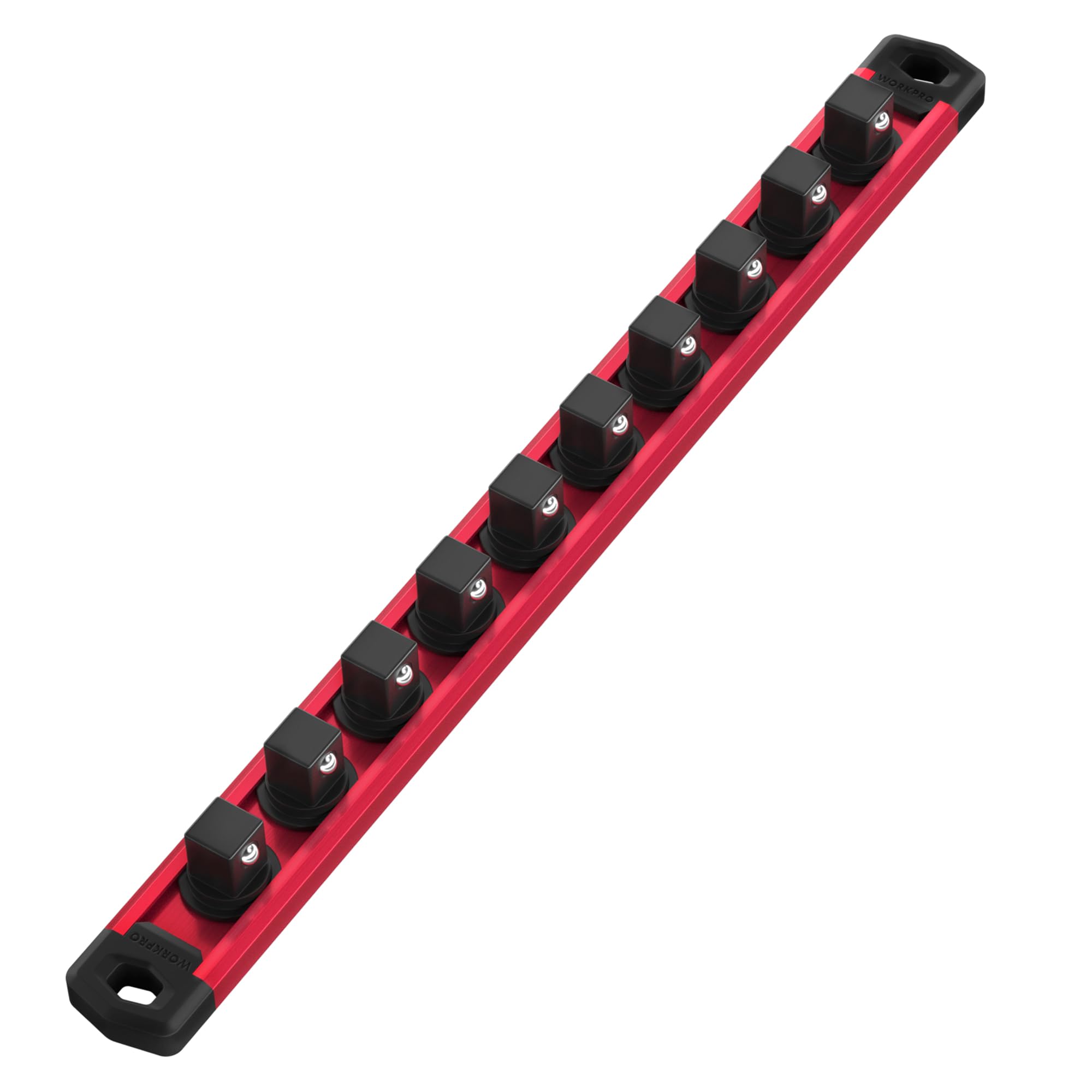 WORKPRO Magnetic Socket Organizer, Heavy-Duty 3/8-Inch Drive Socket Rail | 1 Pie