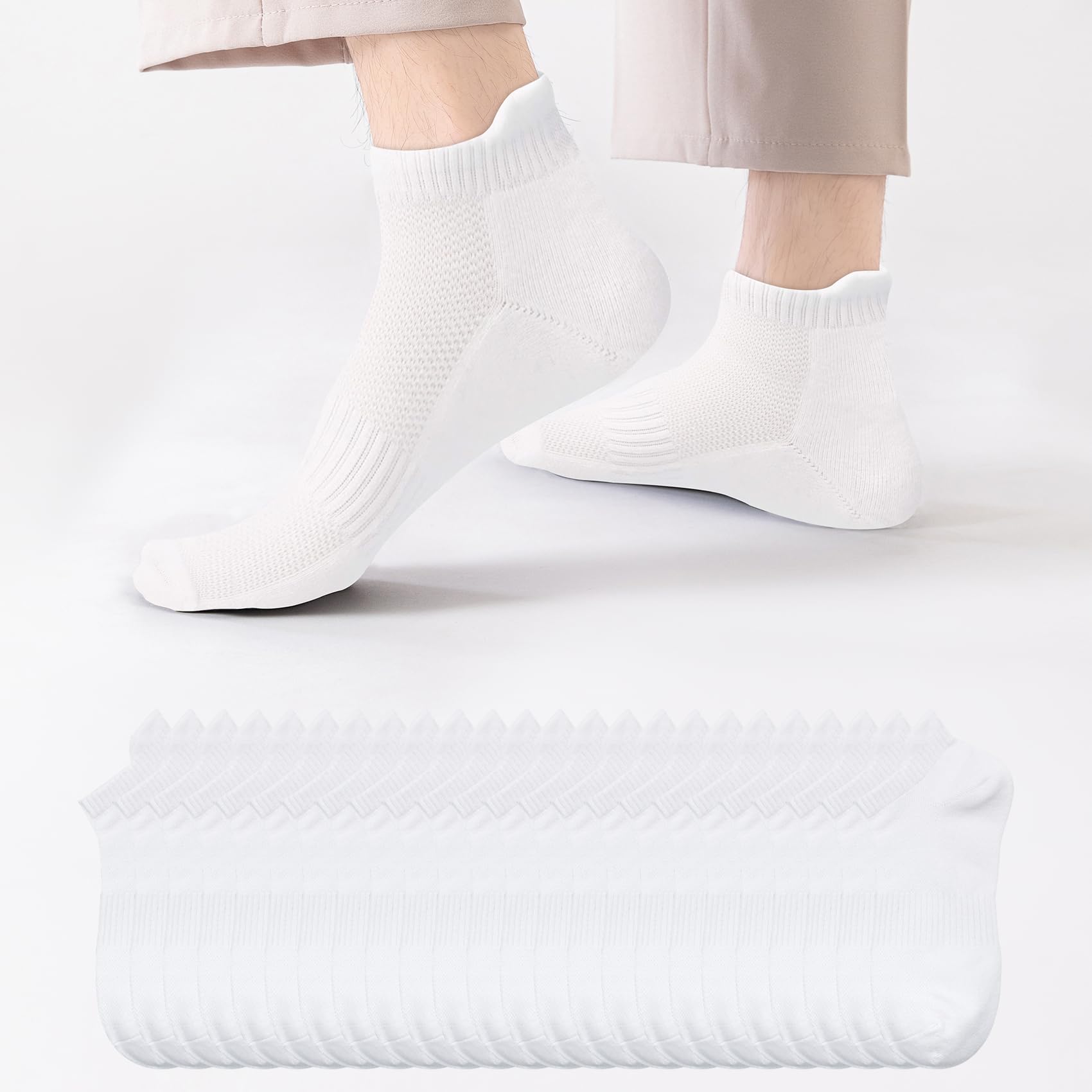 3/6/12 Pairs Mens Cotton Low Top Running Socks Comfortable Breathable