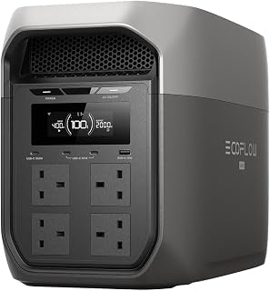 EF ECOFLOW DELTA 3 Max Portable Power Station, 2048Wh LiFePO₄ Battery | 2400W X-Boost Output, Ultra-Fast 0–80% Charging in 51 mins, Solar Generator for Home Backup, Power Outages, RV & Outdoor Use