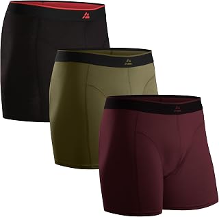 DANISH ENDURANCE Bamboo Boxer Shorts for Men, Breathable Underwear, Soft Antibacterial Pants, Optional Open Fly, 3 Pack