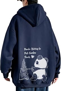 Bligo Men's Hoodie, L-5XL, Sweatshirt, Autumn Clothing, Long Sleeve, Round Neck, With Pockets, Large Size, Panda Pattern, Loose, Plain, Stylish, Pullover, Casual, Back Print, Simple, Popular, Soft