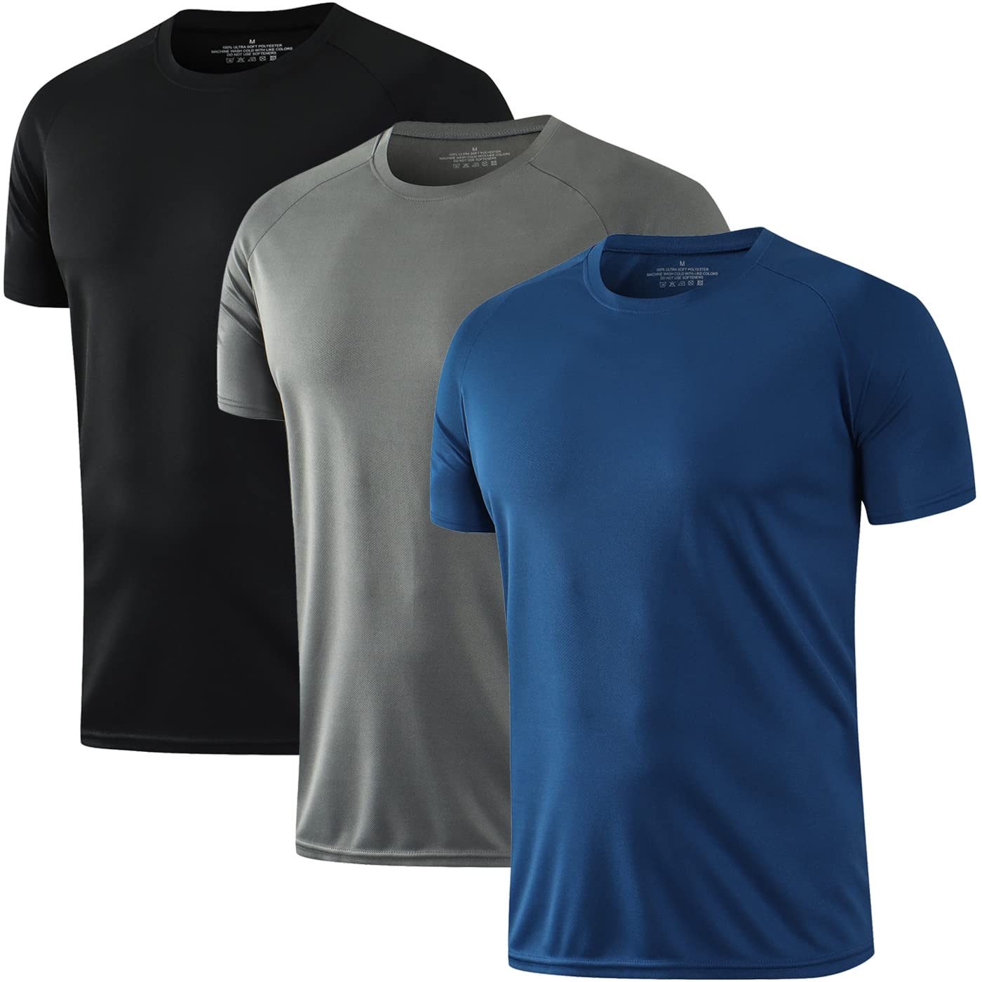 HOPLYNN 3/5 Pack Running Shirts Men Sport Tops Dry Fit Gym Wicking Athletic T Sh