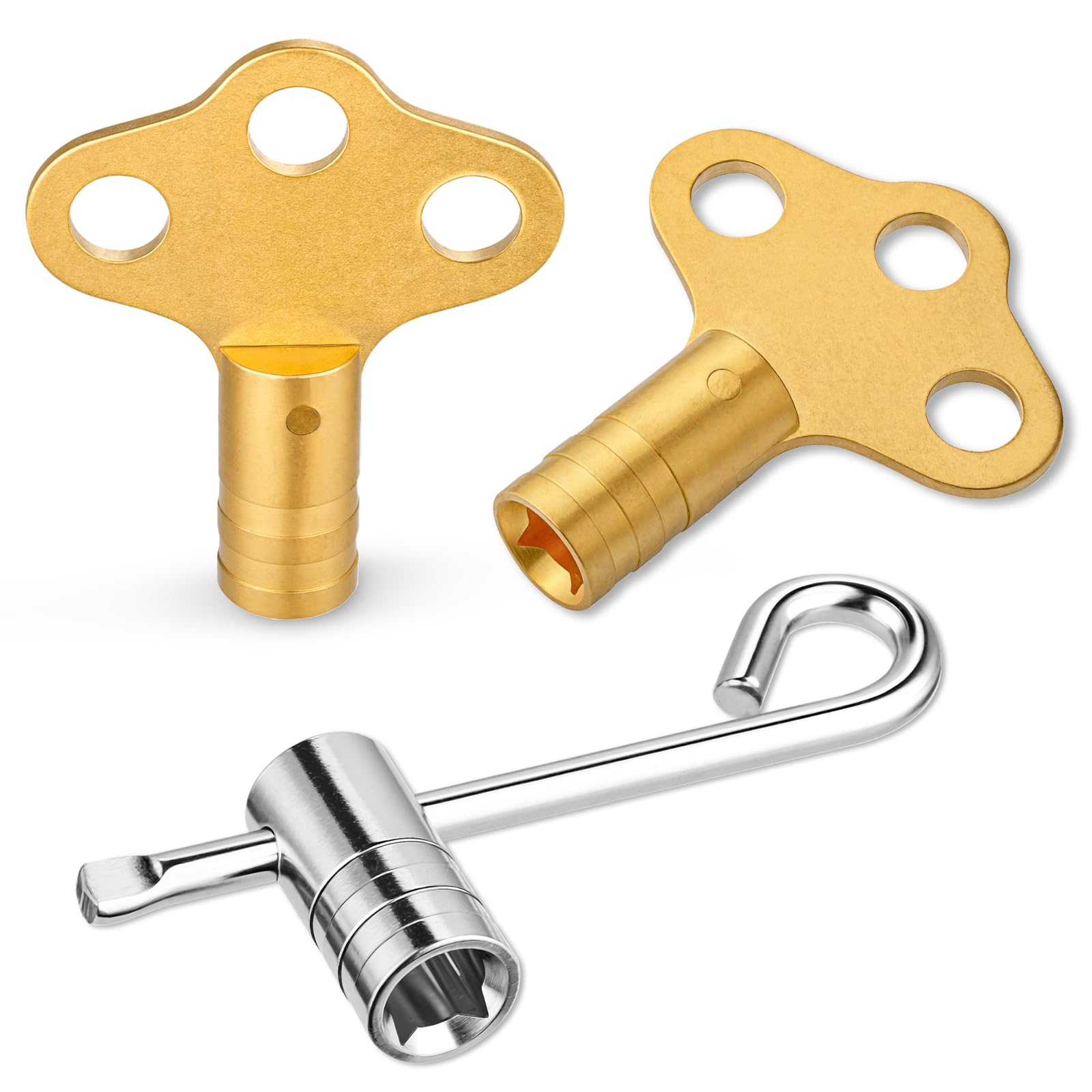 Mellbree Solid Brass Radiator Bleed Key Set Towel Radiator Key UK Standard | 3-P