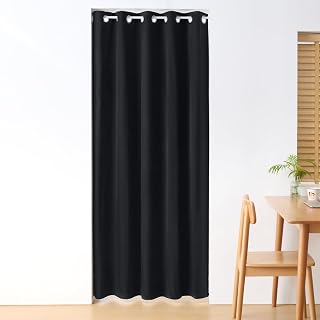 Kumori Partition Curtain, 99.99% Blackout, Thermal Insulated, Warmth Protection, Grommet Style, Privacy, Push Bar, Door Curtain, Solid, Thick, Heat Retention, Soundproof, Heat Barrier, Energy Saving