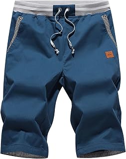 JustSun Men's Chino Shorts, Cotton, Summer, with Drawstring