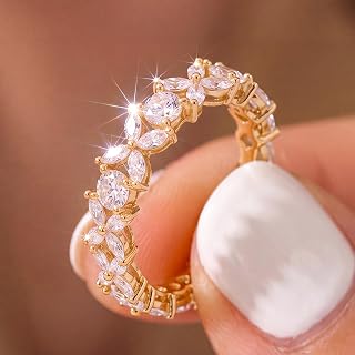 1PC Flower Wreath Zirconium Ring Stylish Lady's Gift Fashion Hand Jewelry Women's Rings Fine Holiday Gifts