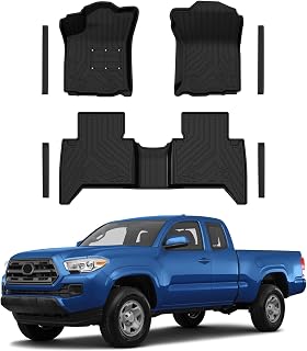 T TGBROS Floor Mats for Toyota Tacoma Double Cab 2016-2023 Only Automatic