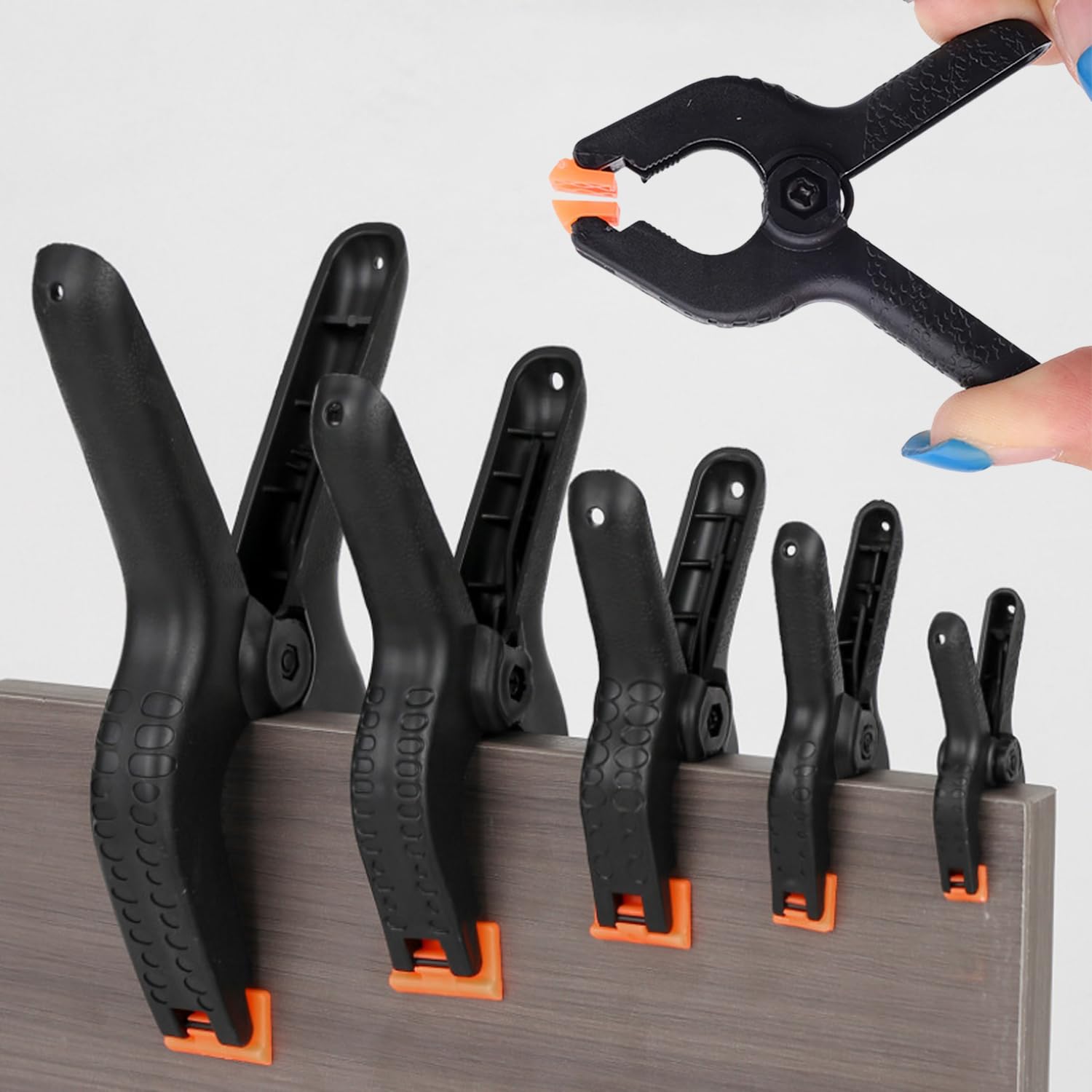 1 x 2.4/4" Adjustable Plastic Nylon Woodworking Pliers Spring Clamp Woodworking 