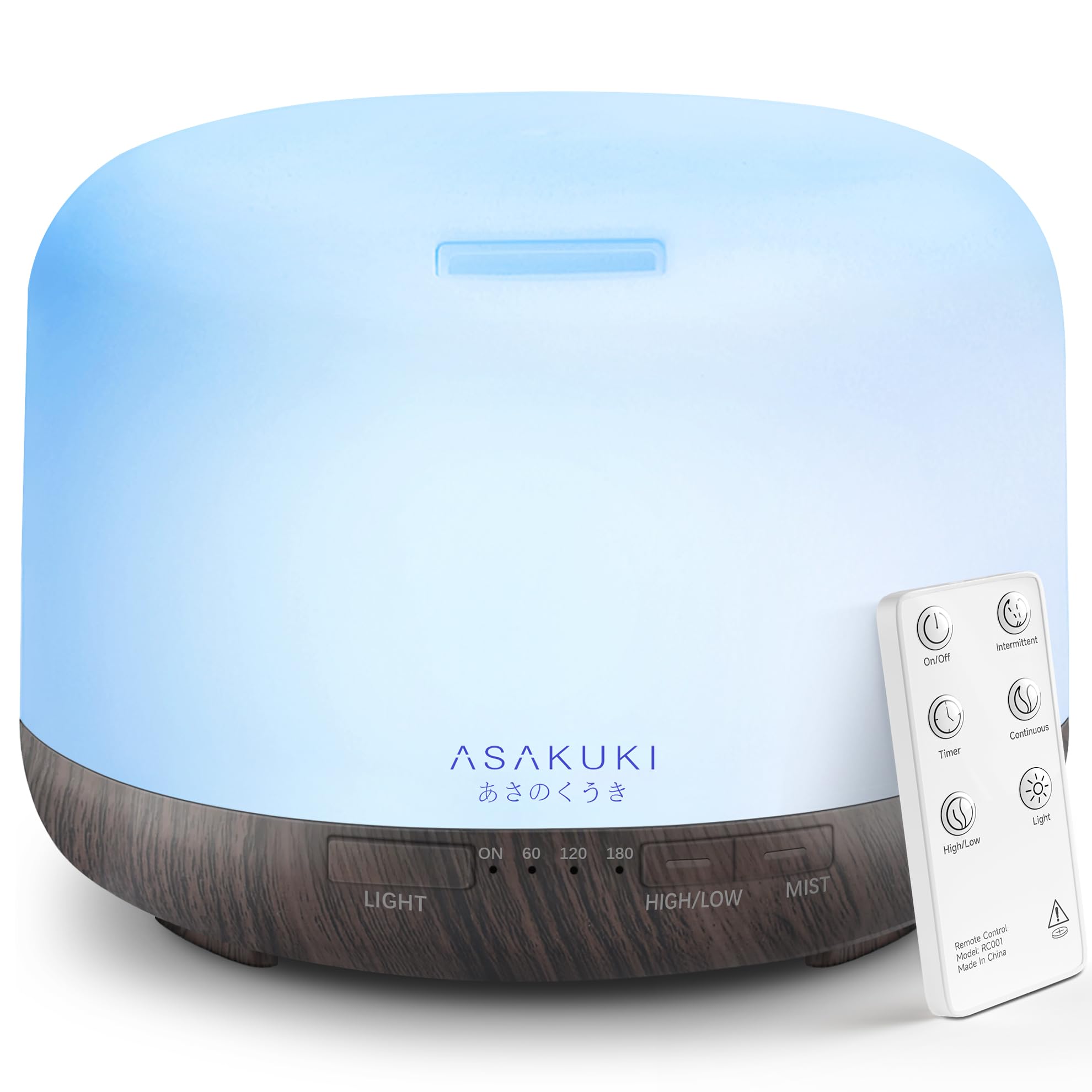 ASAKUKI 500ml Premium, Essential Oil Diffuser, 5 in 1 Ultrasonic Aromatherapy Fr