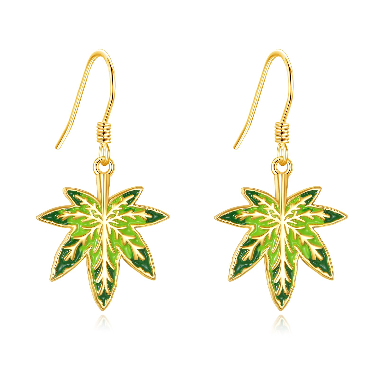 Bohemian Leaf Earrings for Women Sterling Silver Dangle Drop Earrings Boho Vacti