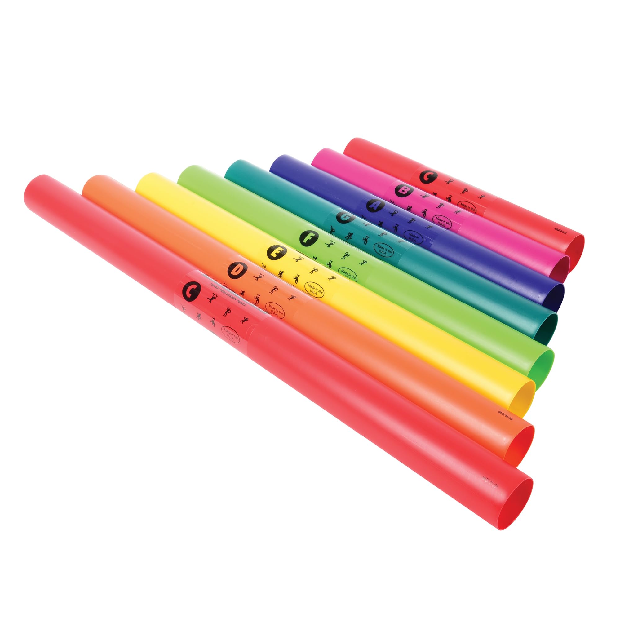 Constructive Playthings Boomwhackers Music Sensory Sound Tubes, Set of 8 | C to 