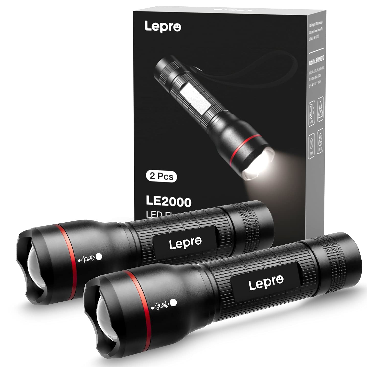 Lepro Battery Torches for Power Cut, Small Handheld Flashlight,Pocket Sized | 5 