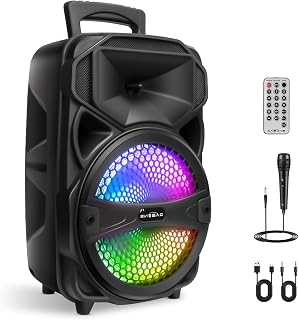 ZYMY Portable Bluetooth Speaker Loud Karaoke Machine with Lights and Mic | Portable PA System, 4H Playtime, Party Speaker for Adults and Kids Support USB AUX TF Card FM Radio