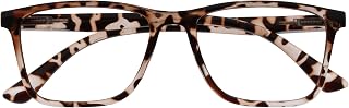 OPULIZE NYX Reading Glasses with Blue Light Blocking for Women Men, Rectangular Frame with UV & Eyestrain Protection, Anti-Glare Computer Gaming Glasses, Brown Tortoiseshell +2.5 (Pack of 1)