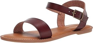 Amazon Essentials Women's Two Strap Buckle Sandal with Adjustable Ankle Strap