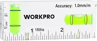 WORKPRO 3 Inch Magnetic Pocket Level | 90°/180° Bubbles, Shatterproof Cross Check, Pocket Size, Ideal for Picture Hanging, Home Decorators & Woodworkers
