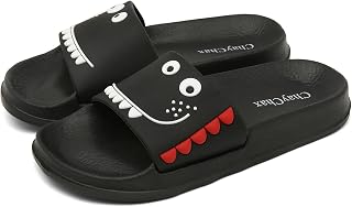 ChayChax bath slippers for children, lightweight bath shoes, soft house shoes, beach and pool for girls, boys, Black B,