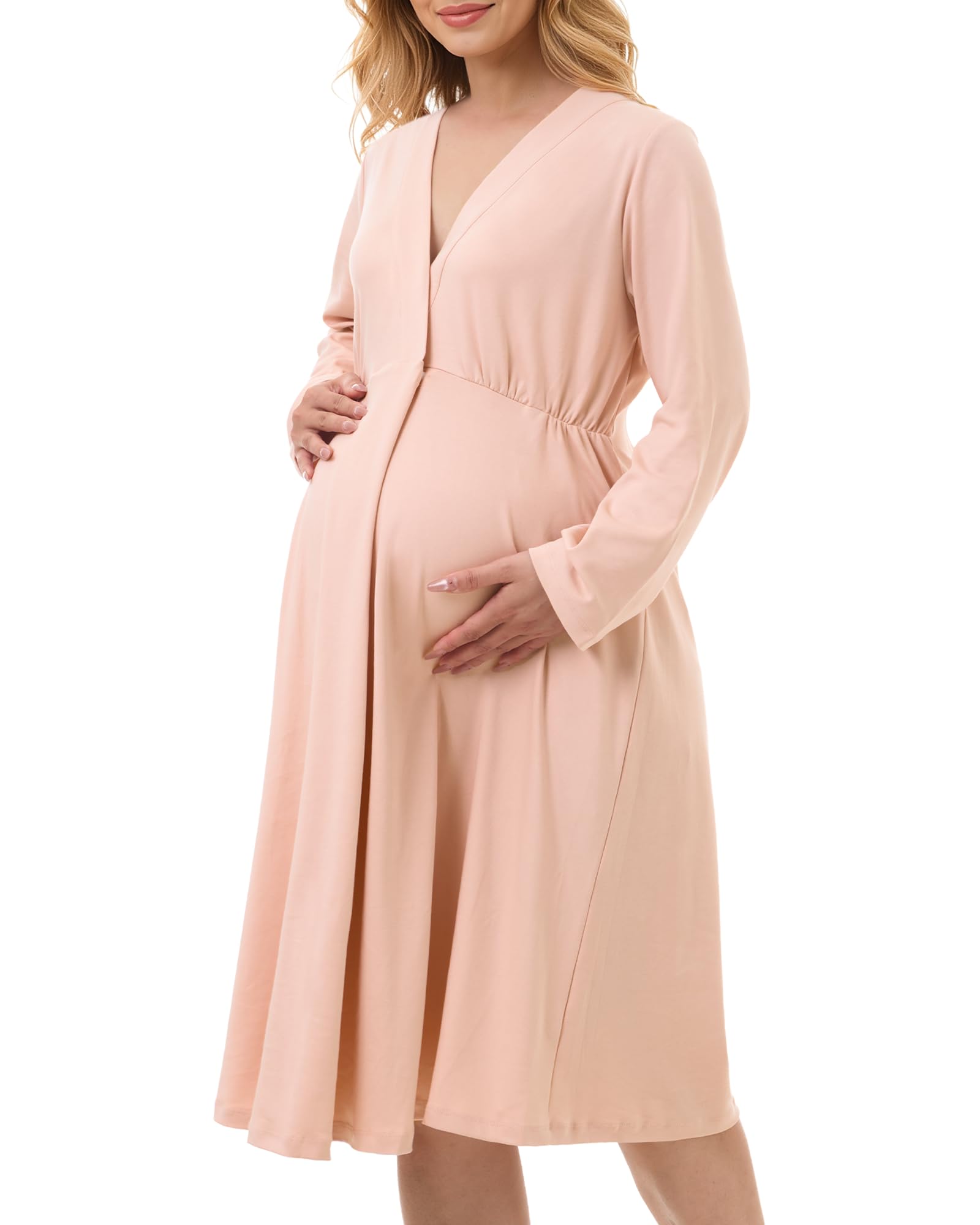 Momcozy Womens Nursing Maternity Nightgown for Breastfeeding, Labor and Delivery