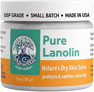 ProSeed Pure Lanolin Balm for Dry & Itchy Skin, Hydrating Moisturizer, 2oz | Unrefined, Handmade, Cracked Lips, Breastfeeding, Nipple Cream, Baby Care, Moisture-Rich, Nursing Essentials, For Hands, Face
