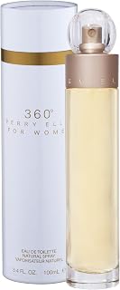 Perry Ellis 360° Eau De Toilette Spray for Women Floral, 3.4 Fl Oz (100 mL) | Perfume for Women, Light &amp; Bright Floral Fragrance, EDT, Designer Scent for Her, Long Lasting, Made in USA