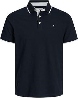 JACK & JONES Mens Paulos Tipped Pique Short Sleeve Polo