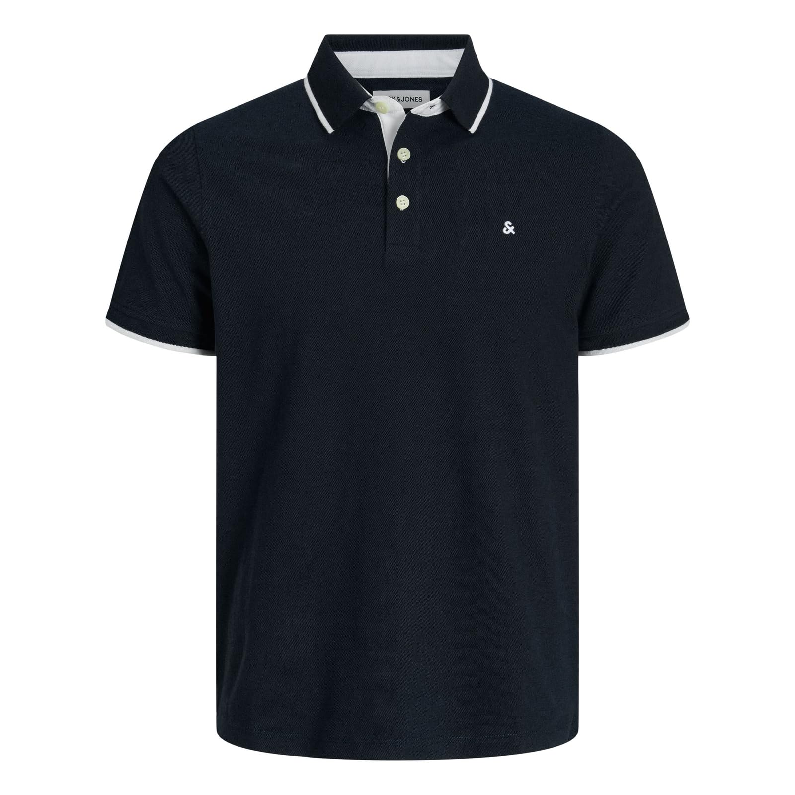 JACK & JONES Mens Paulos Tipped Pique Short Sleeve Polo