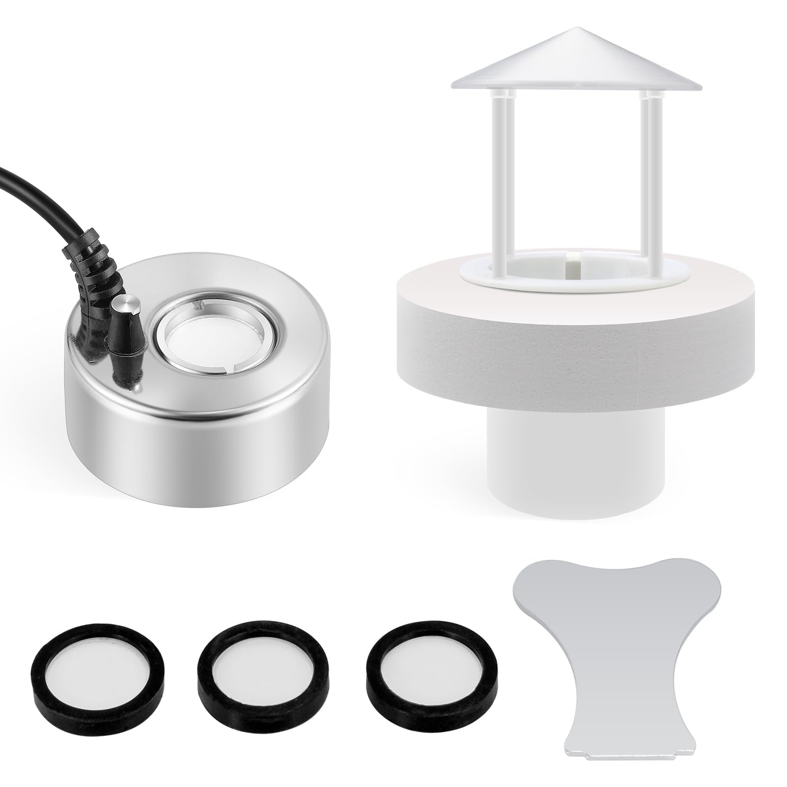 Mxmoonant 350ml/H Ultrasonic Mist Maker Fogger Metal Atomizer, Splash Guard | w/