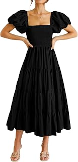 PRETTYGARDEN Women's Smocked Midi Wedding Guest Dress