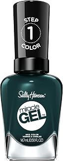 Sally Hansen Miracle Gel Salon Quality Nail Polish | Gel-Like Formula, Two-Step System, No UV Light Needed, Long Lasting | Opaque, Glossy | 676 Jealous Boyfriend | Dark Green Nail Polish