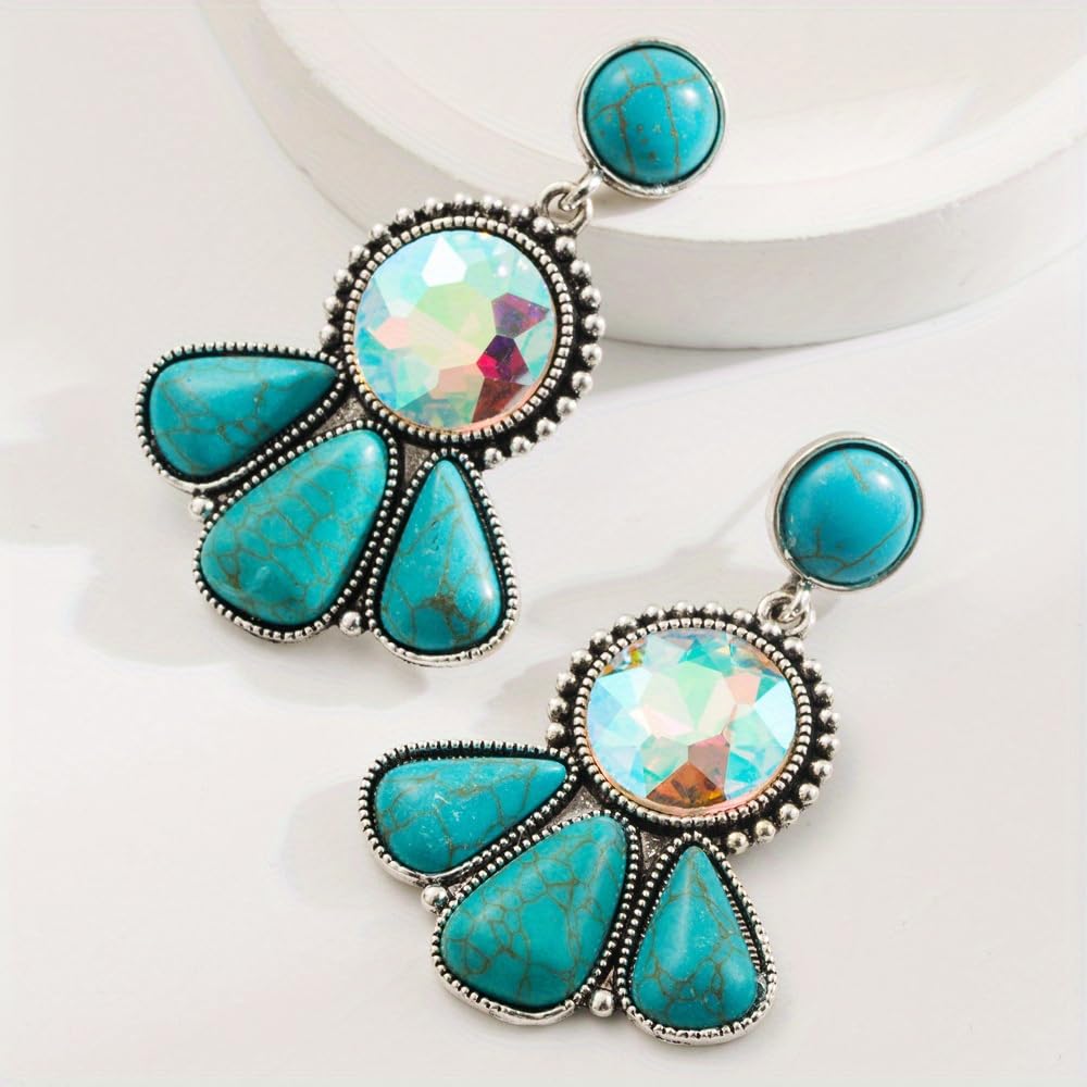 Turquoise Earrings for Women Elegant Dangle Jewelry Lightweight Drop Accessories