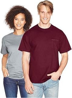 Hanes Men's Heavyweight Pocket T-Shirt, Beefy-T Full-Cut Cotton Pocket Tee for Men, Crewneck T-Shirt For Men, 1 or 2 Pack
