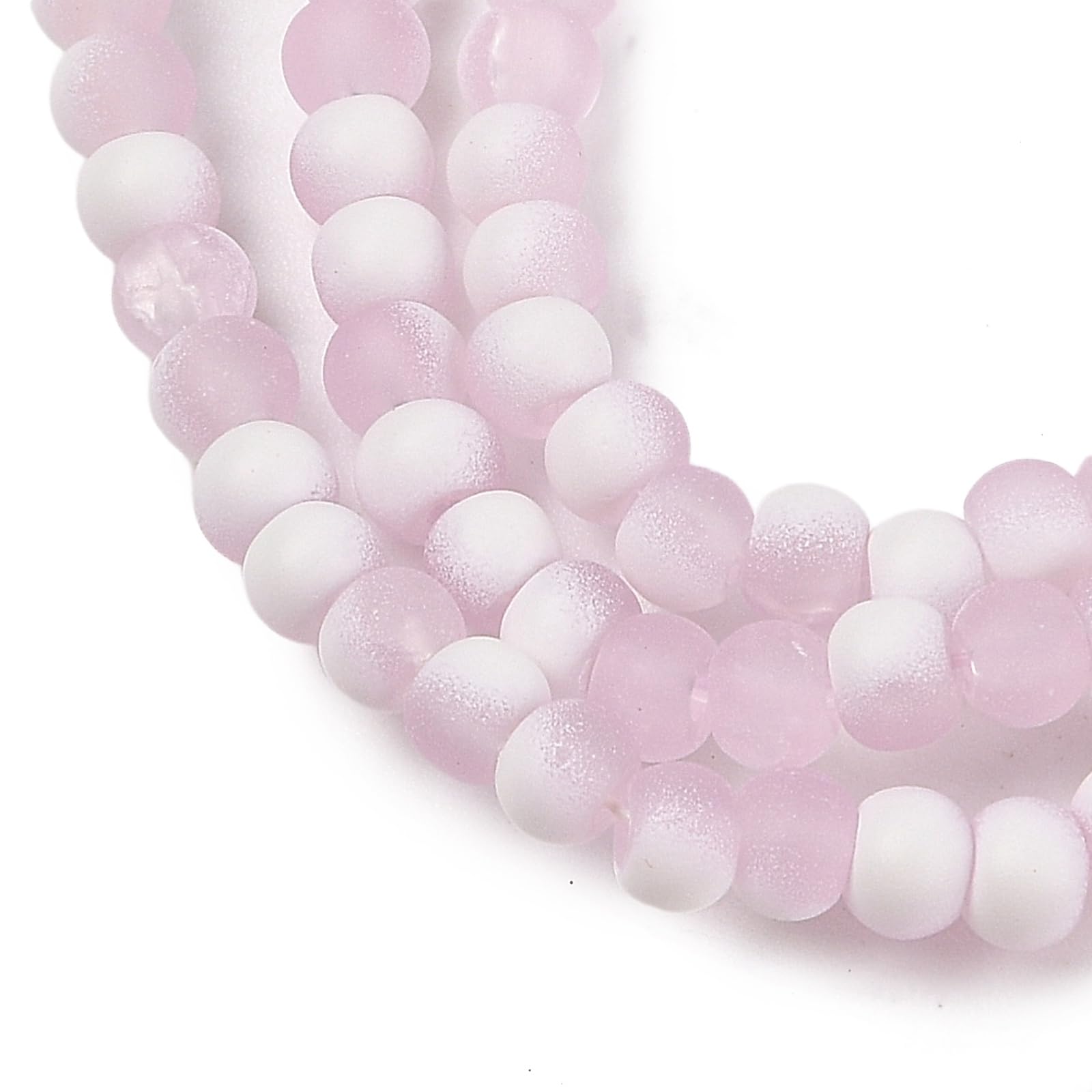 50pcs 4mm Frosted Glass Beads for Jewelry Making Crystal Crackle Glass Round Bea