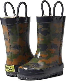 Western Chief Boys Waterproof Printed Rain Boot with Easy Pull On Handles