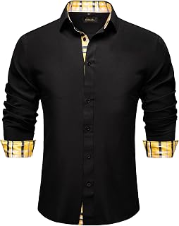 DiBanGu Dress Shirts for Men Long Sleeve Button Down Shirt Business Casual