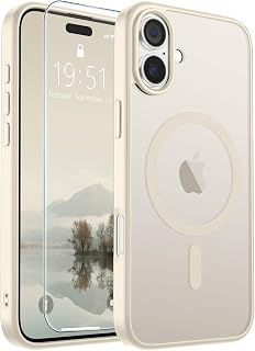 SUPFINE Magnetic for iPhone 16 Plus Case Antique White