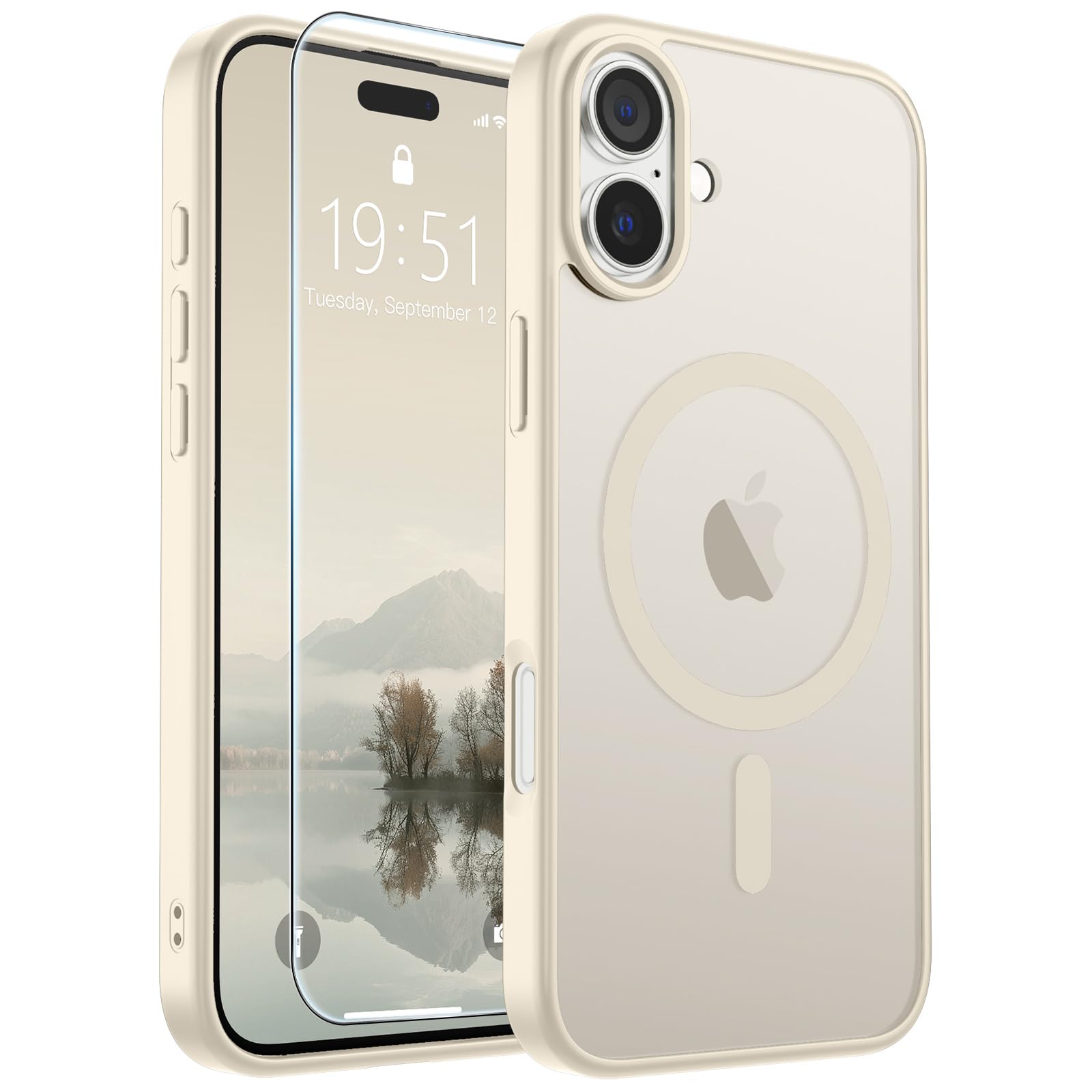 SUPFINE Magnetic for iPhone 16 Plus Case Antique White