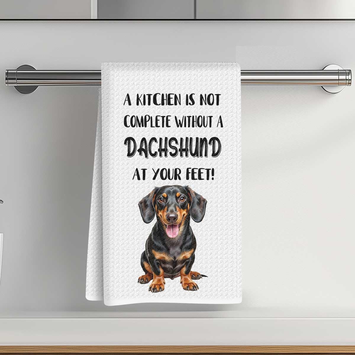 Cute Dachshund Printed Kitchen Towel, 14x24 Inches, Absorbent Microfiber Decorat