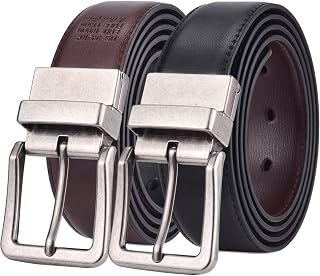 Mens Reversible Belt 3cm Gift Casual Golf Pants Shirts One Reverse for 2 Sides