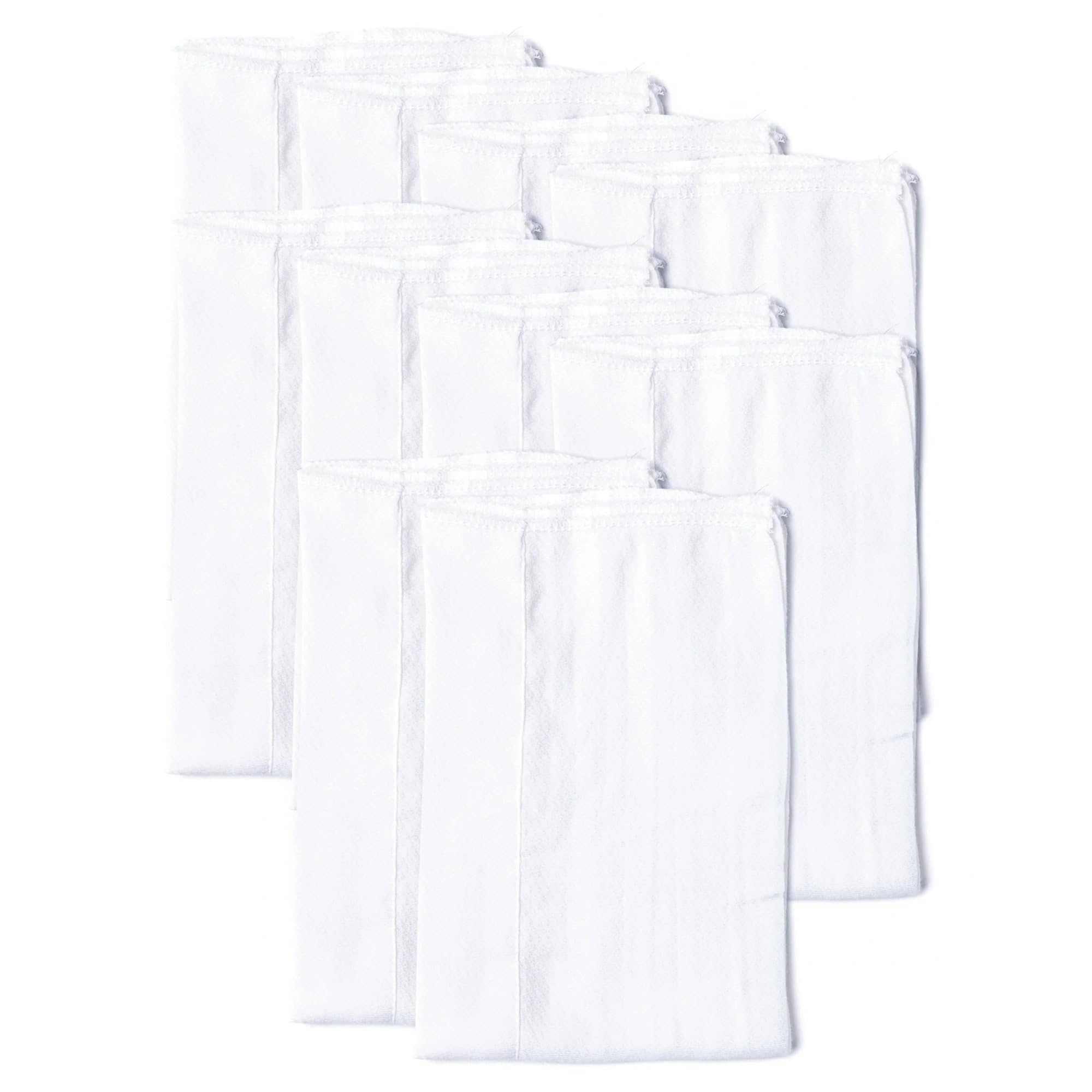 Gerber Unisex Baby Boys Girls Birdseye Prefold Cloth Diapers Multipack White 3-P
