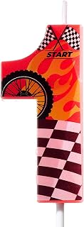 2.76 in Race Car 1 Birthday Candle,Red Birthday Decoration for Boys Girls