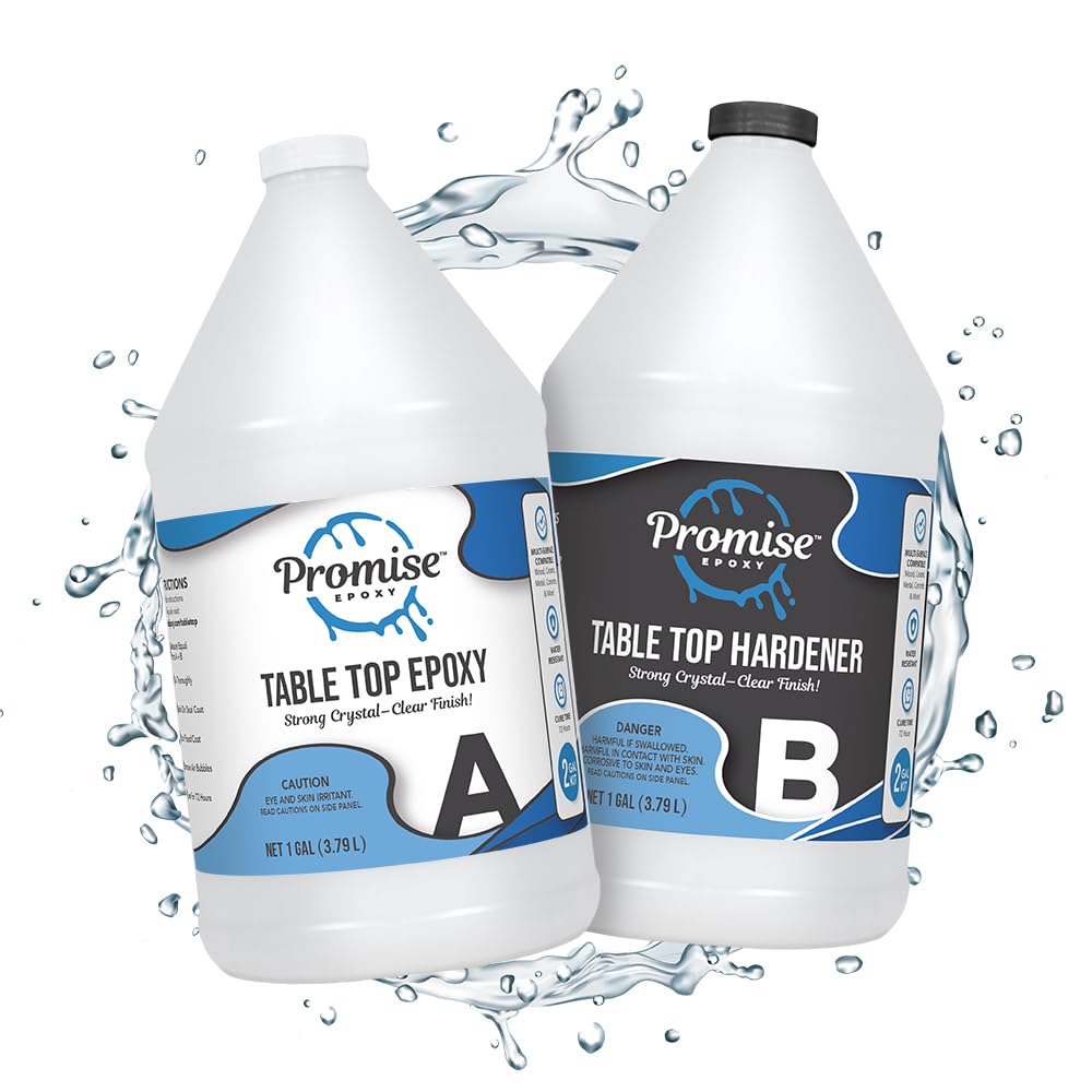 Promise Epoxy Table Top Epoxy Resin Kit 2 Gallon for Bar Top & Coatings | Crysta