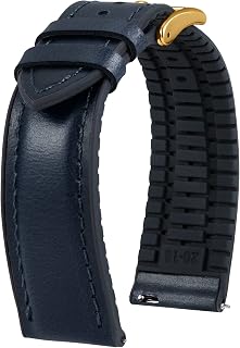 BINLUN Leather Watch Bands 14mm 16mm 18mm 19mm 20mm 21mm 22mm Watch Strap Leather Quick Release Oil Wax Leather and Silicone Hybrid Replacement Strap for Men Women 6 Colors