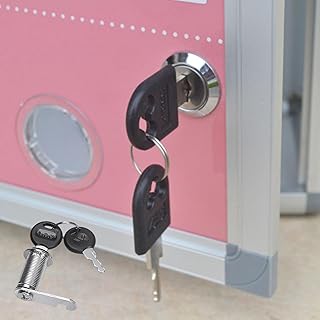 Generic 16mm Keyed Cam Lock for Metal Cabinets, Lockers, Toolboxes, Drawers with 2 Keys, Pink, Weather Resistant