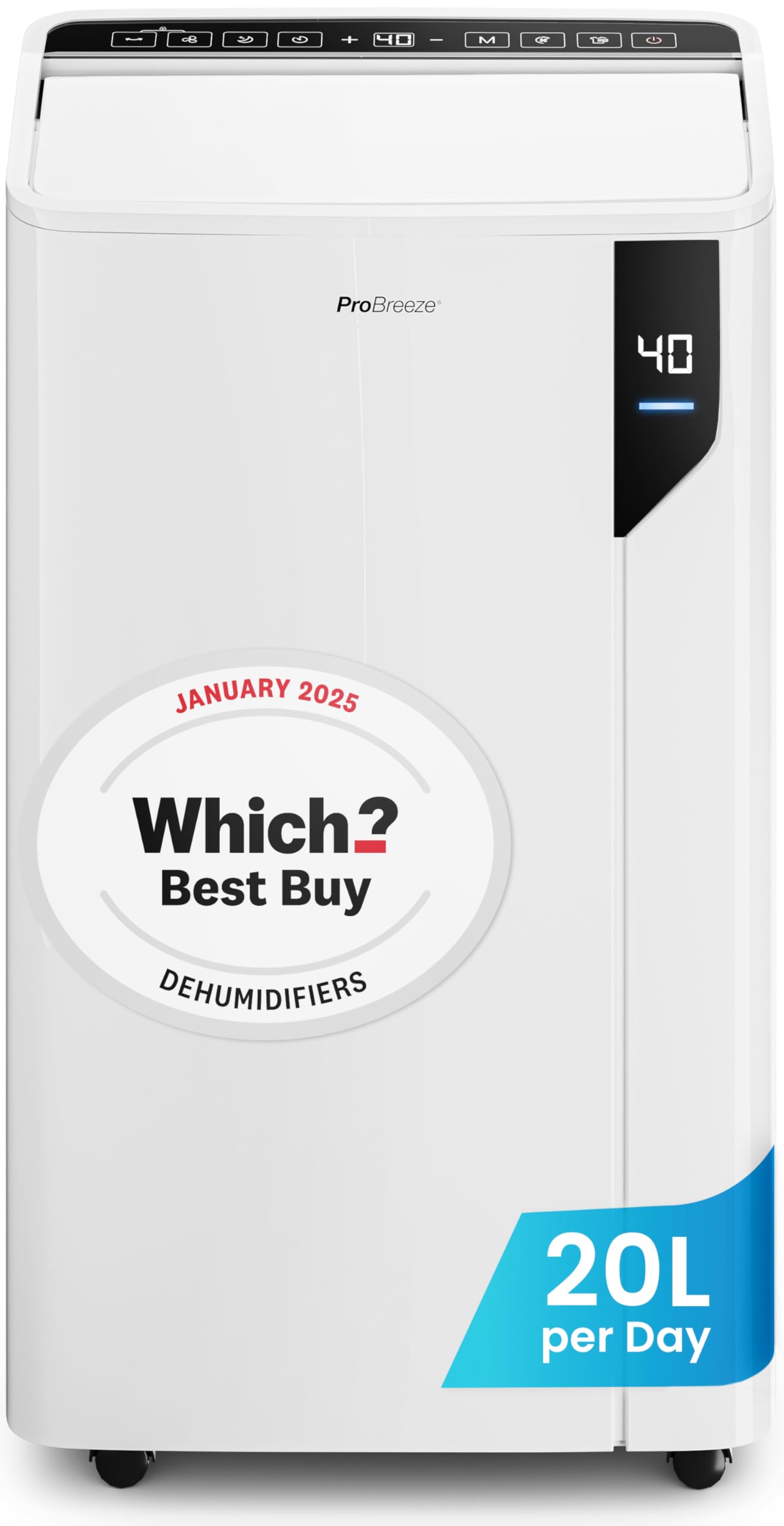 Pro Breeze® 20L/Day Compressor Dehumidifier - Energy Efficient with Laundry Mode