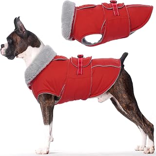 Lelepet Dog Coat Waterproof Dog Jacket Fleece Vest with Adjustable Buckle