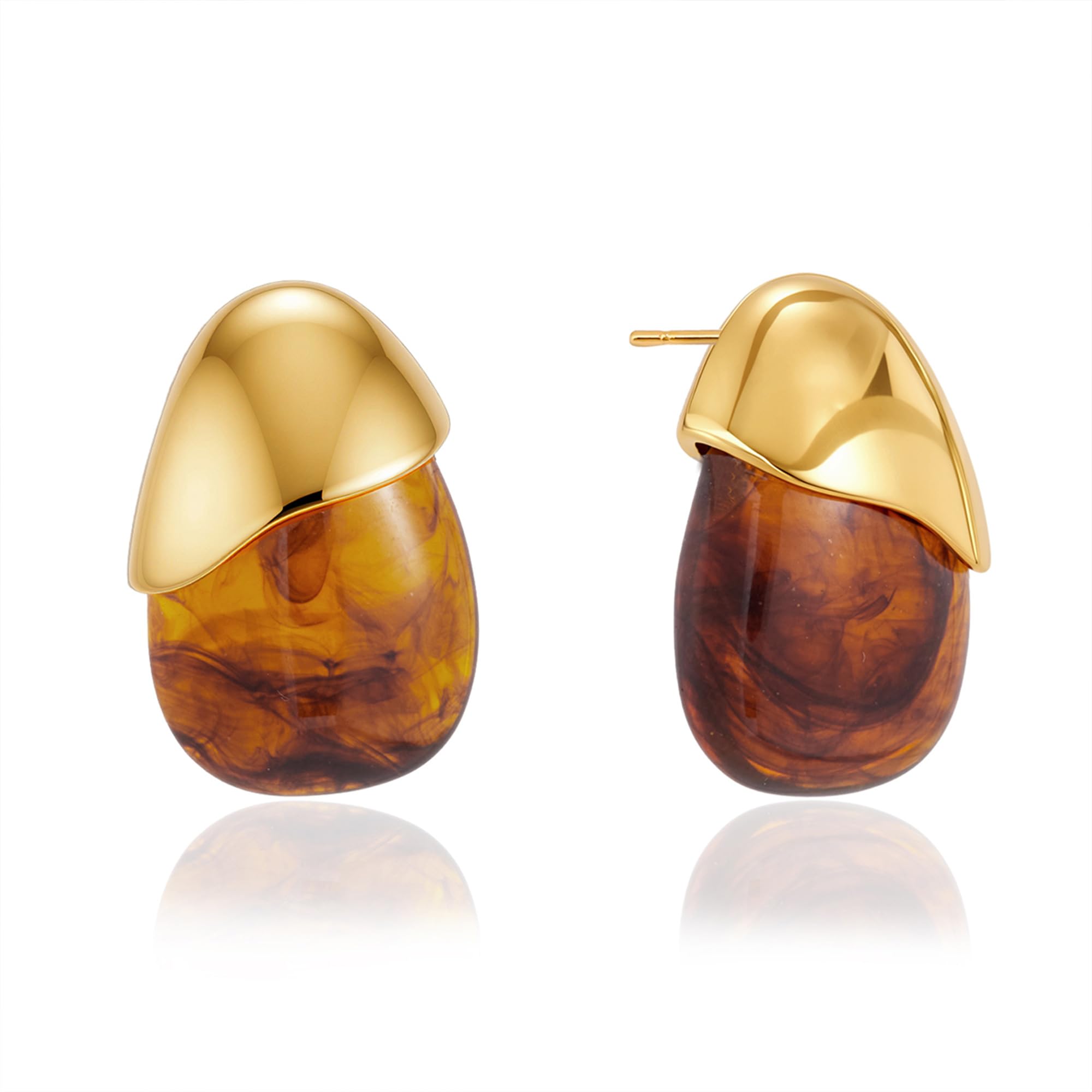 Chunky Gold Statement Colorful Resin Dangle Drop Earrings for Women