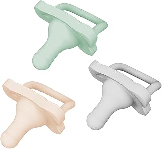 Dr. Brown’s HappyPaci 100% Silicone Pacifier 0-6m, BPA Free, Cool Gray, Green, Ecru 3-Pack