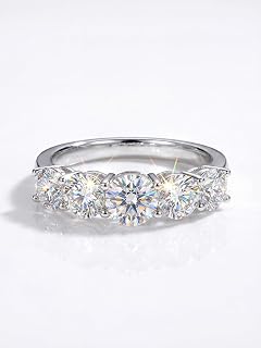 1pc 1ct Silver Moissanite Ring 925 Silver Ring Elegant Engagement Ring Holiday Gift Fine Jewelry