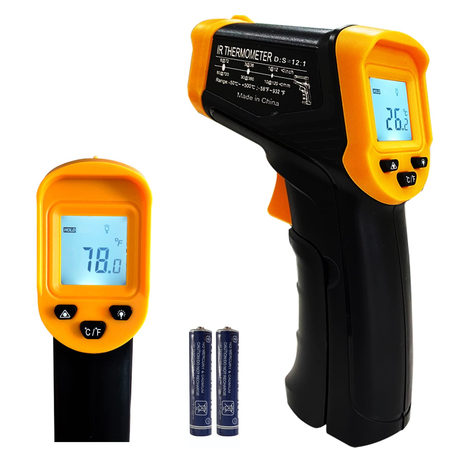 Digital Infrared Thermometer gun for cooking,BBQ,Pizza oven,Ir Thermometer with 